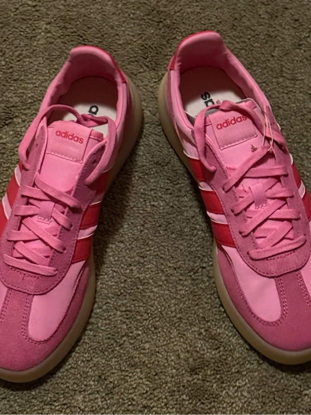 Barreda Decode adidas Pink Sneakers with Red Stripes